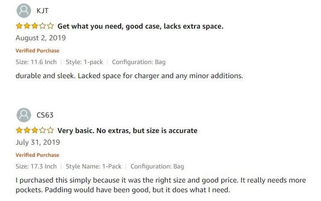 AmazonBasics Shoulder Bag customer review complaints