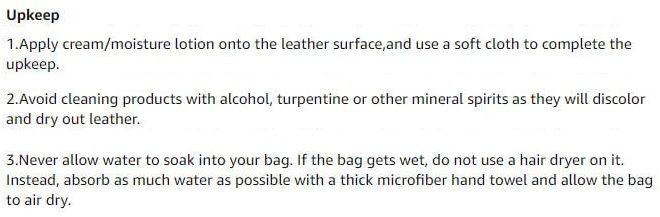 How to upkeep leather laptop bag - Amazon instructions